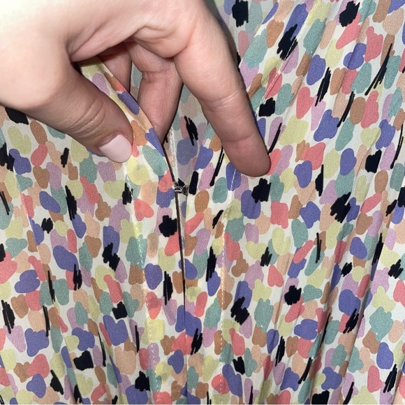 Caballero Long Sleeve Regan Jumpsuit in Spring Paint Blots Medium Pink Blue Blac - Picture 5 of 12